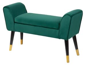 Designová lavice Dafina 90 cm samet smaragdová zelená