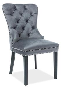 Jídelní židle August Velvet, šedá / černá