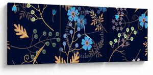 Obraz - Podzimní květiny (s hodinami) (90x30 cm)