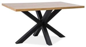 Jídelní stůl Cross 150 x 90 cm masiv, dub / černá