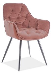 Jídelní židle Cherry Velvet, růžová / černá
