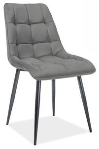 Jídelní židle Chic Velvet matná, šedá / černá