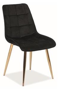 Jídelní židle Chic Velvet II, černá / zlatá