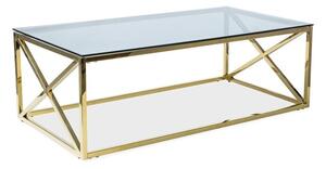 Konferenční stolek Elise obdélníkový, čirá / zlatá