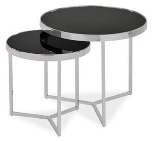 Konferenční stolek Delia II, černá / stříbrná