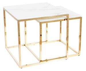 Konferenční stolek Gloria, bílá / zlatá