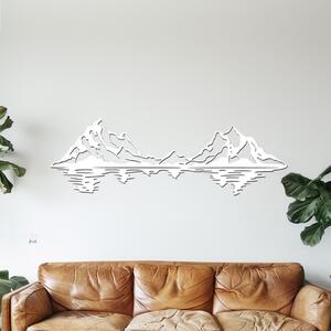 Dřevo života | Dřevěné hory s vodou na zeď | Rozměry (cm): 40x11 | Barva: Bílá