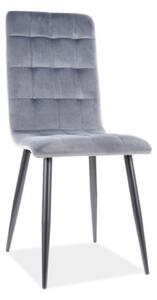 Jídelní židle Otto Velvet, šedá / černá