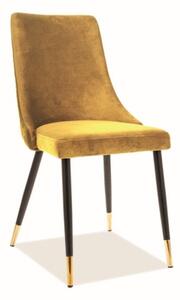 Jídelní židle Piano Velvet, žlutá / černá