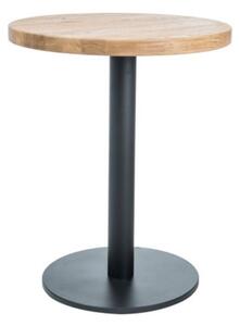 Jídelní stůl Puro II, průměr 80 cm, dub / černá