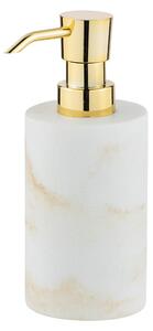Bílý dávkovač mýdla s detailem ve zlaté barvě Wenko Odos, 290 ml