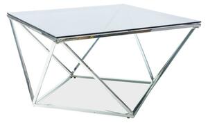 Konferenční stolek Silver A III 80 x 80 cm, čirá / stříbrná