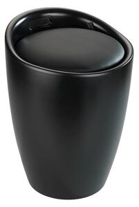Černá koupelnová stolička s vyjímatelným košem na prádlo Wenko Candy