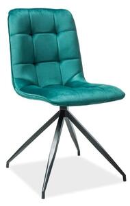 Jídelní židle Texo Velvet, zelená / černá