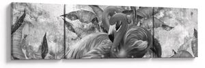 Obraz - Plameňáci graffiti (170x50 cm)