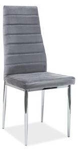 Jídelní židle Eryx Velvet, šedá / stříbrná