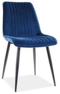 Jídelní židle Kim Velvet, modrá / černá