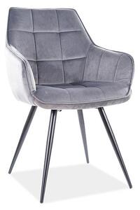 Jídelní židle Lilia Velvet, šedá / černá