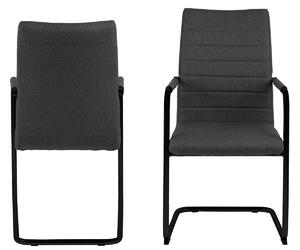 Designová jídelní židle Daitaro s opěrkami tmavě šedá / černá