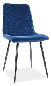 Jídelní židle Irys Velvet, modrá / černá