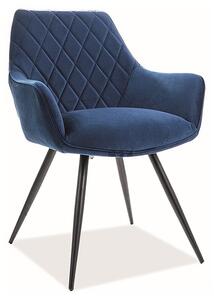 Jídelní židle Linea Velvet, modrá / černá