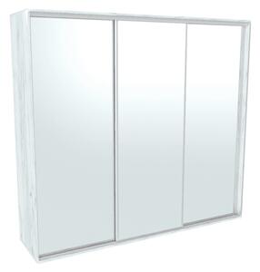 Šatní skříň FLEXI 3 se 3 zrcadly Varianta barvy: Bílá, Šířka: 280 cm, Výška: 220 cm