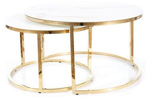 Konferenční stolek Muse, mramor / zlatá