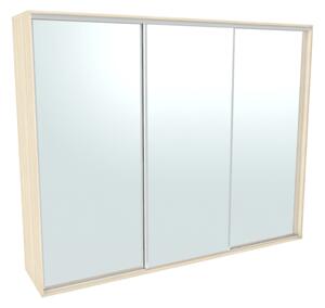 Šatní skříň FLEXI 3 se 3 zrcadly Varianta barvy: Dub natur (dub sonoma), Šířka: 260 cm, Výška: 220 cm