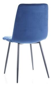 Jídelní židle Mila Velvet, modrá / černá