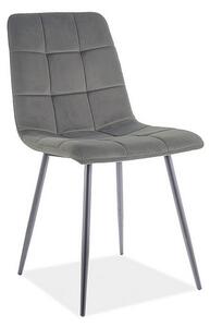 Jídelní židle Mila Velvet matná, šedá / černá