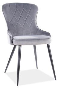 Jídelní židle Lotus Velvet, šedá / černá