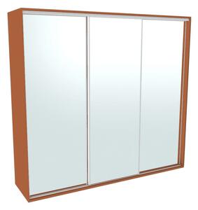 Šatní skříň FLEXI 3 se 3 zrcadly Varianta barvy: Javor, Šířka: 280 cm, Výška: 220 cm
