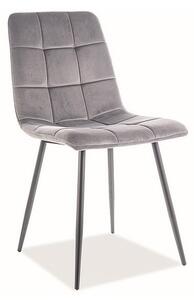 Jídelní židle Mila Velvet, šedá / černá