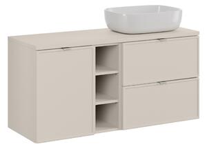 Comad Závěsná skříňka Bella Cashmere s deskou a umyvadlem 120 cm kašmírová