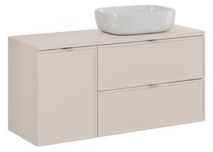 Comad Závěsná skříňka Bella Cashmere I s deskou a umyvadlem 120 cm kašmírová