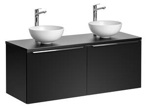 Comad Závěsná skříňka SantaFe Domi s deskou a umyvadly 120 cm černá