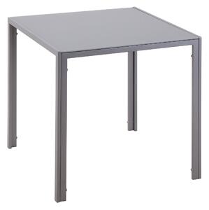 Jídelní stůl HOMCOM 75 x 75 cm, čtvercový kuchyňský stůl pro 4 osoby, jídelní stůl z tvrzeného skla s kovovými nohami, moderní stůl do kuchyně, jídeln