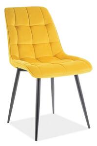 Jídelní židle Chic Velvet, žlutá / černá