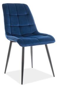 Jídelní židle Chic Velvet, modrá / černá