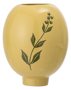 Žluto-zelená váza z kameniny Bloomingville Rose