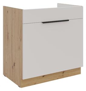Dolní kuchyňská skříňka pod dřez Sayla 80 ZL 1S BB (kašmír + dub artisan)