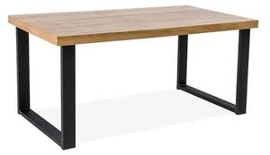 Jídelní stůl Umberto 150 x 90 cm - deska dýha, dub / černá