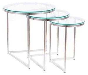 Konferenční stolek Trinity, čirá / stříbrná