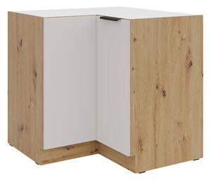 Rohová dolní kuchyňská skříňka Sayla 90x90 DN 2F BB (kašmír + dub artisan)