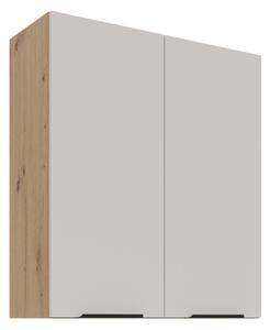 Horní dvoudveřová kuchyňská skříňka Sayla 80 G-90 2F (kašmír + dub artisan)