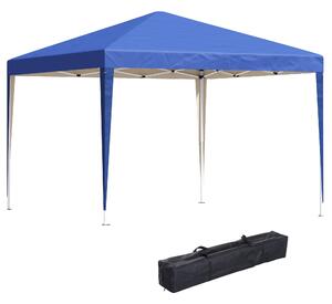 Pavilon Outsunny cca 3x3m, vodoodpudivý stabilní zimní skládací pavilon, UV ochrana, skládací párty stan s taškou, zahradní pavilon na kempování, modr