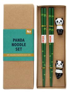 Zelené dřevěné hůlky v sadě 2 ks pro 2 osoby Panda – Rex London