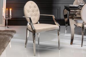 Designová židle s opěrkami Rococo II béžová - Skladem