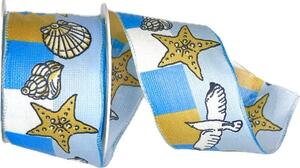Stuha taftová BEACH LIGHT BLUE světle modrá 40mm x 2m (13,-Kč/m)