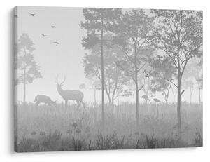 Obraz - Louka s jeleny (70x50 cm)